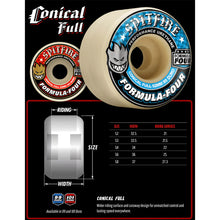 Load image into Gallery viewer, SPITFIRE  F4 CONICAL FULL 54MM 97A SKATEBOARD WHEELS

